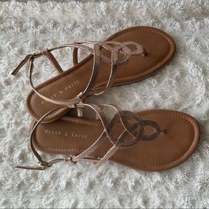 Kelly & Katie Payden Slingback Rose Gold Metallic Sandals Size 8.5